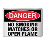 Danger No Smoking Matches Or Open Flame Sign Reflective